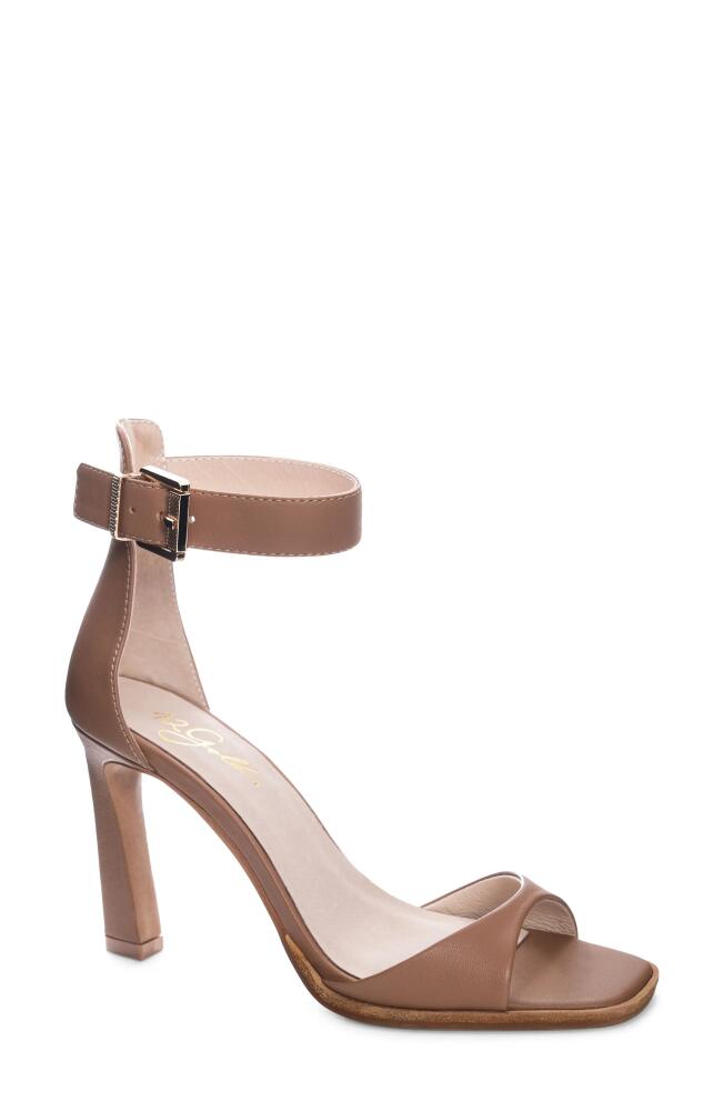 42 Gold Lailah Ankle Strap Sandal in Tan Cover