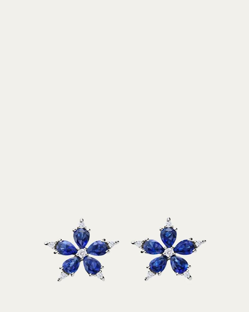 Paul Morelli 18k White Gold Stellanise Diamond and Sapphire Stud Earrings Cover