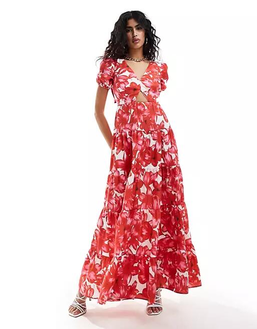 Style Cheat midaxi dress in cherry floral-Multi Cover