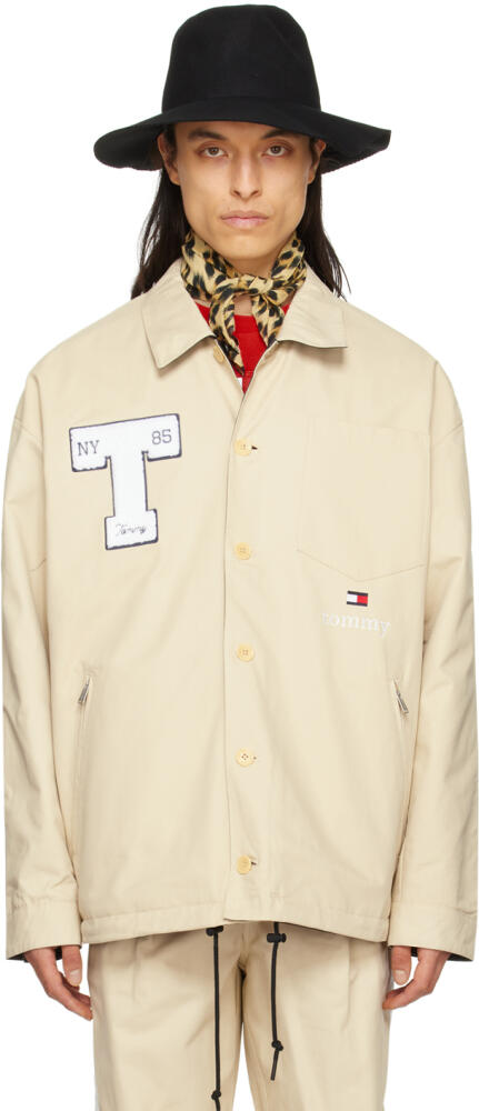 Tommy Jeans Beige Coach Reversible Jacket Cover