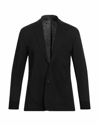 Cruna Man Blazer Black Virgin Wool, Elastane Cover