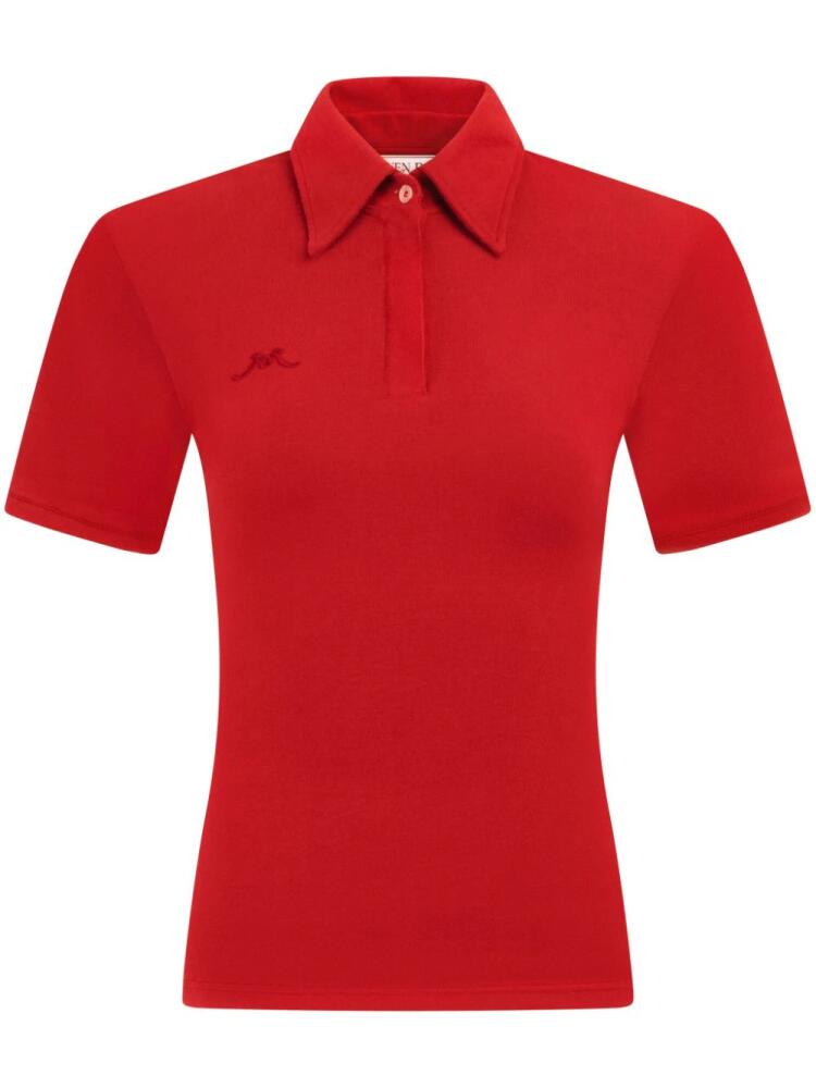 Rowen Rose shoulder-padded jersey polo shirt - Red Cover