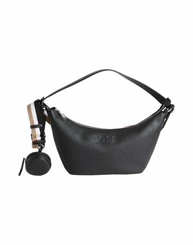 Boss Woman Shoulder bag Black Recycled polyurethane, Polyester, Polyurethane Cover