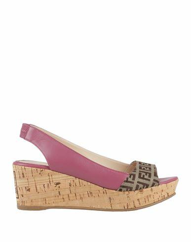 Fendi Woman Mules & Clogs Mauve Calfskin, Textile fibers Cover