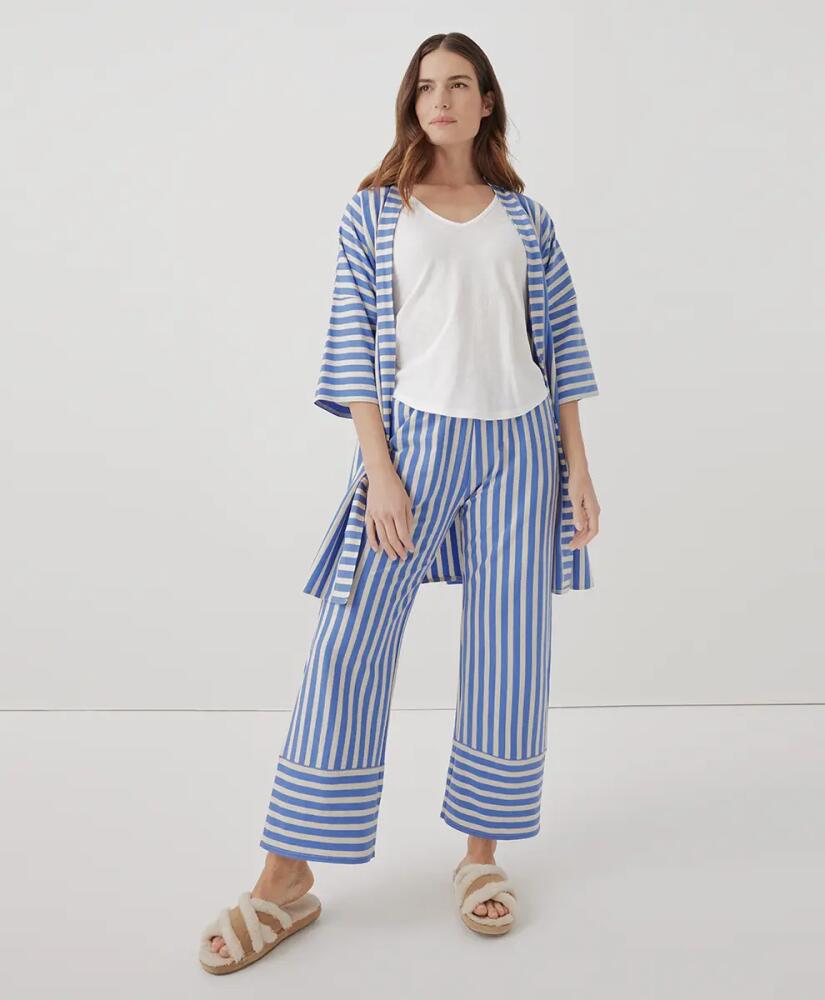 Pact Organic Staycation Sleep Pant in Hideaway Stripe Wedgewood Cover