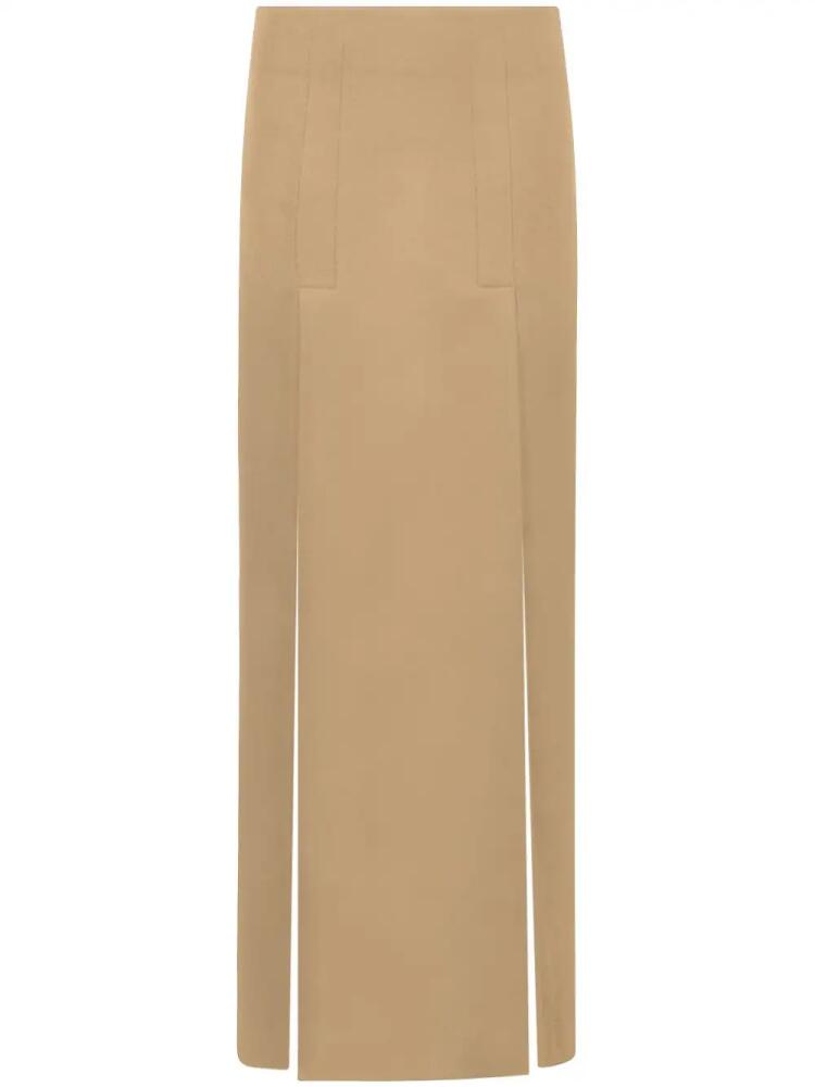 Proenza Schouler felted wool-blend long skirt - Brown Cover