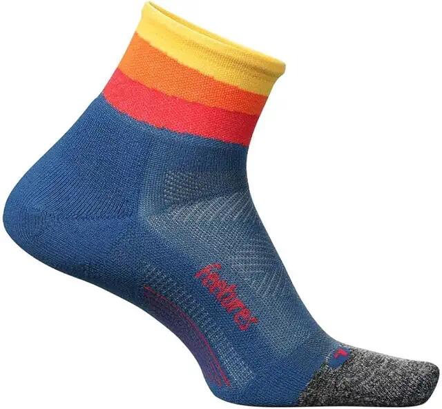 Feetures Elite Ultra Light Quarter (Solar Ascent) Crew Cut Socks Shoes Cover