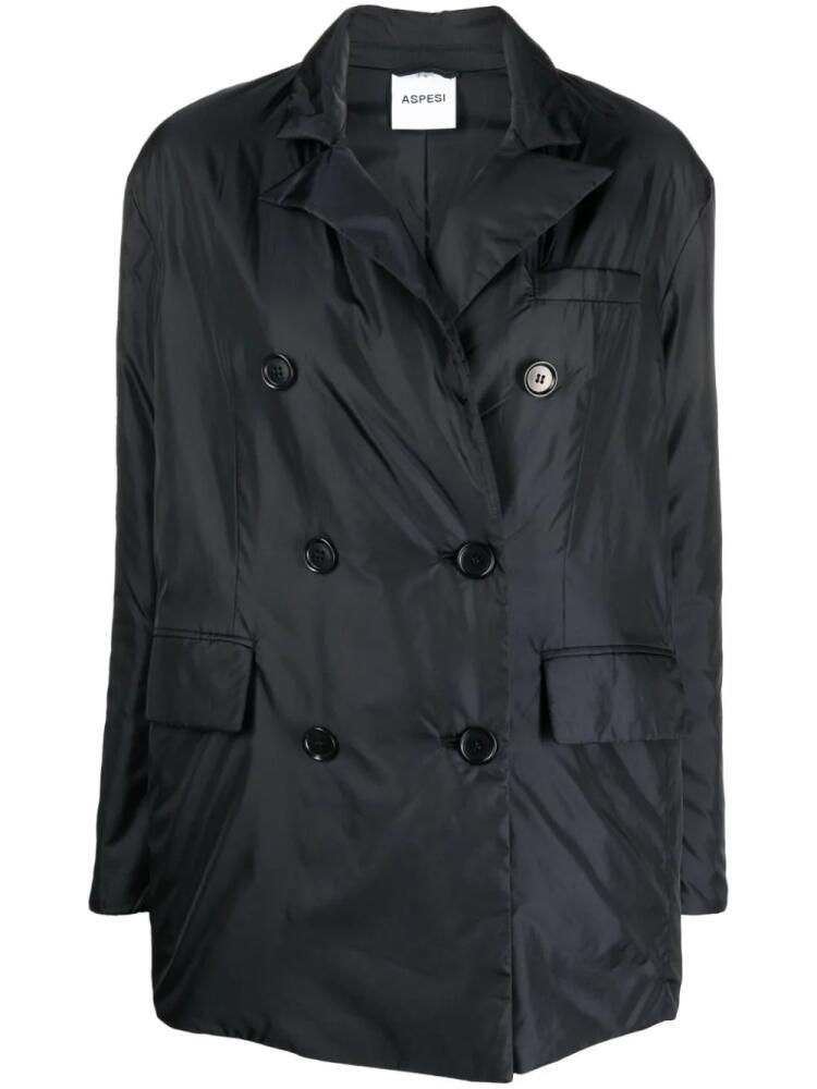 ASPESI double-breast flap-pockets coat - Black Cover