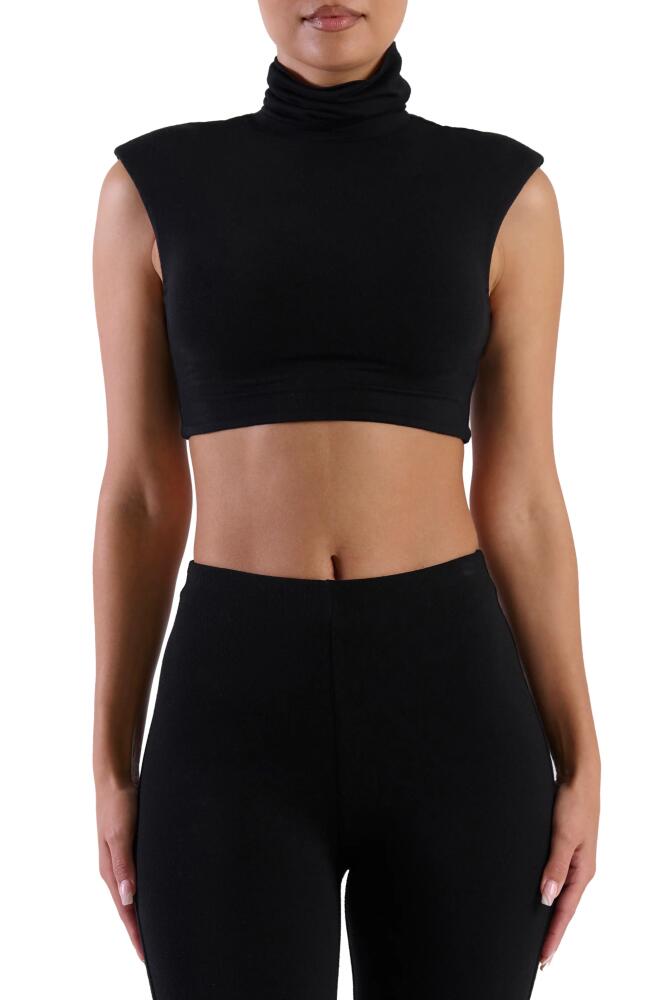 Naked Wardrobe Turtleneck Crop Tank in Black Cover