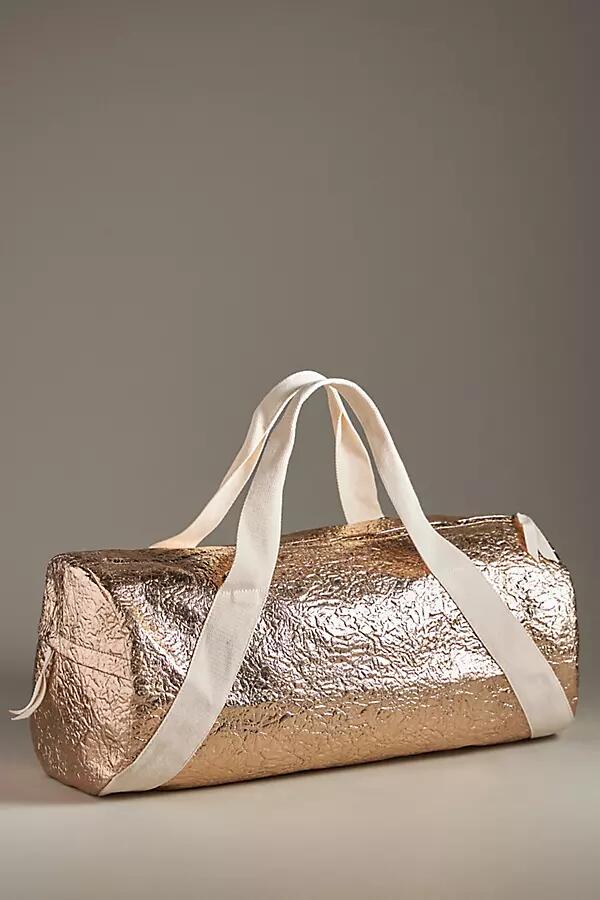 By Anthropologie Crinkle Metallic Duffel Bag Cover