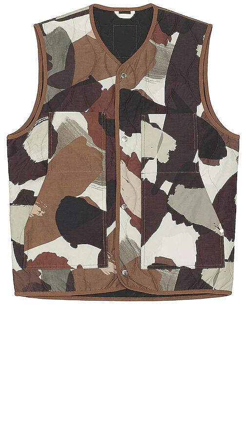 Norse Projects Peter Camo Nylon Insulated Vest in Brown Cover