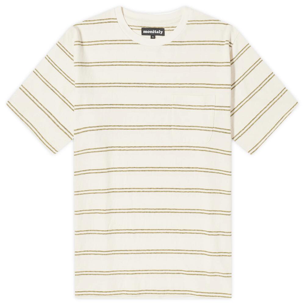 Monitaly Men's Japanese Cotton Stripe T-Shirt in Natural Stripe Cover