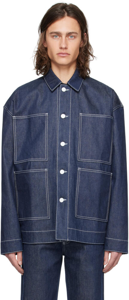 SUNNEI Navy Bellidentro Reversible Denim Jacket Cover