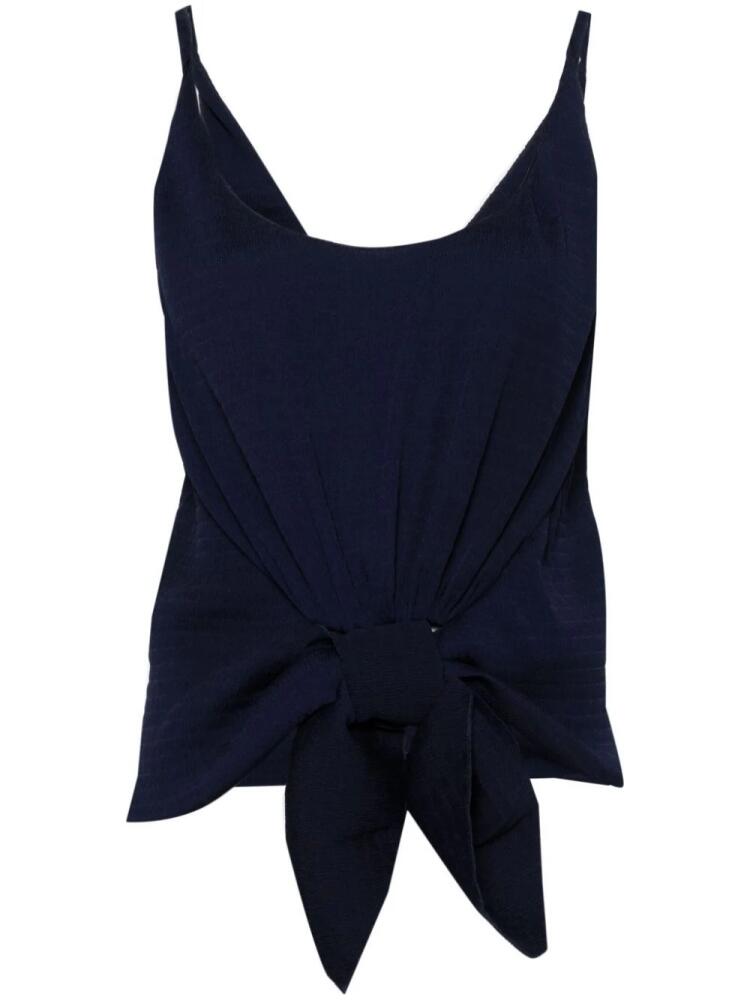 JW Anderson knot-detail plissé top - Blue Cover