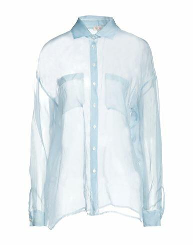 Her Shirt Her Dress Woman Shirt Sky blue Silk Cover