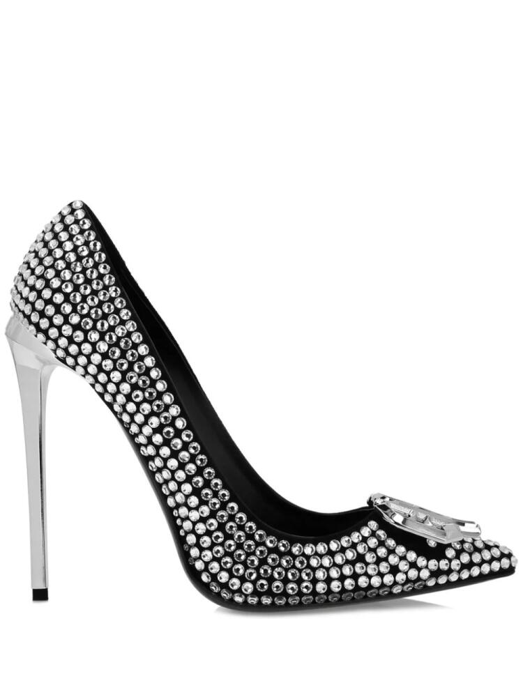 Philipp Plein 120mm rhinestone-embellished pumps - Black Cover