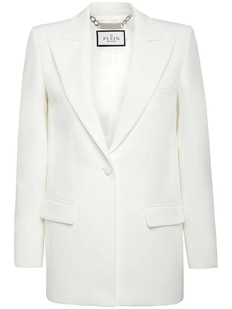 Philipp Plein Cady single-breasted peaked blazer - White Cover