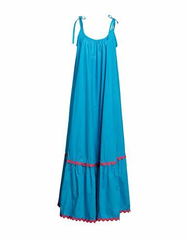 Gina Gorgeous Woman Maxi dress Azure Cotton, Polyester Cover