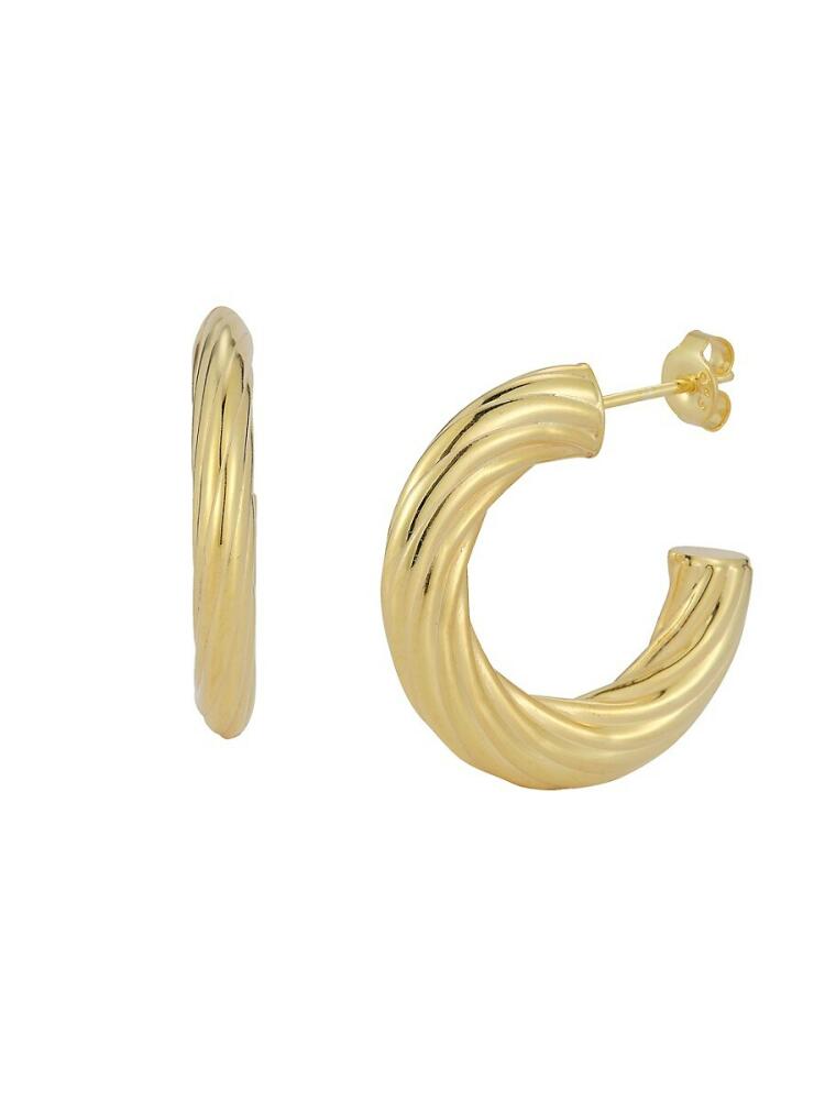 SPHERA MILANO Women's 14K Goldplated Sterling Silver Twist Hoop Earrings Cover