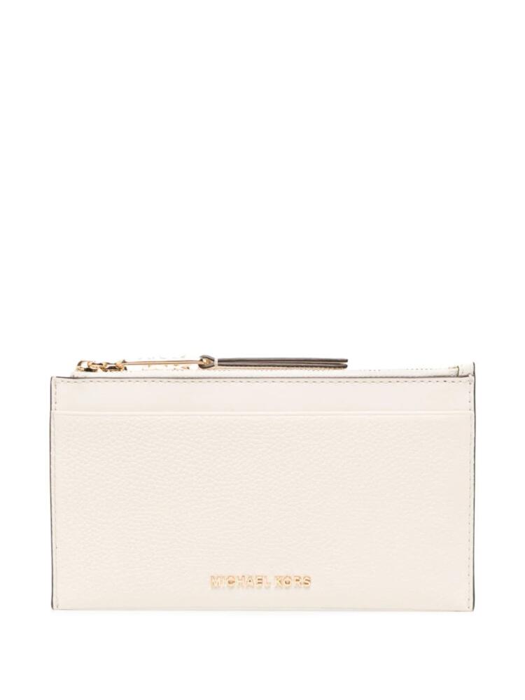 Michael Kors Empire-logo leather card holder - White Cover