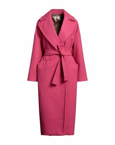 Vicolo Woman Coat Magenta Polyester Cover