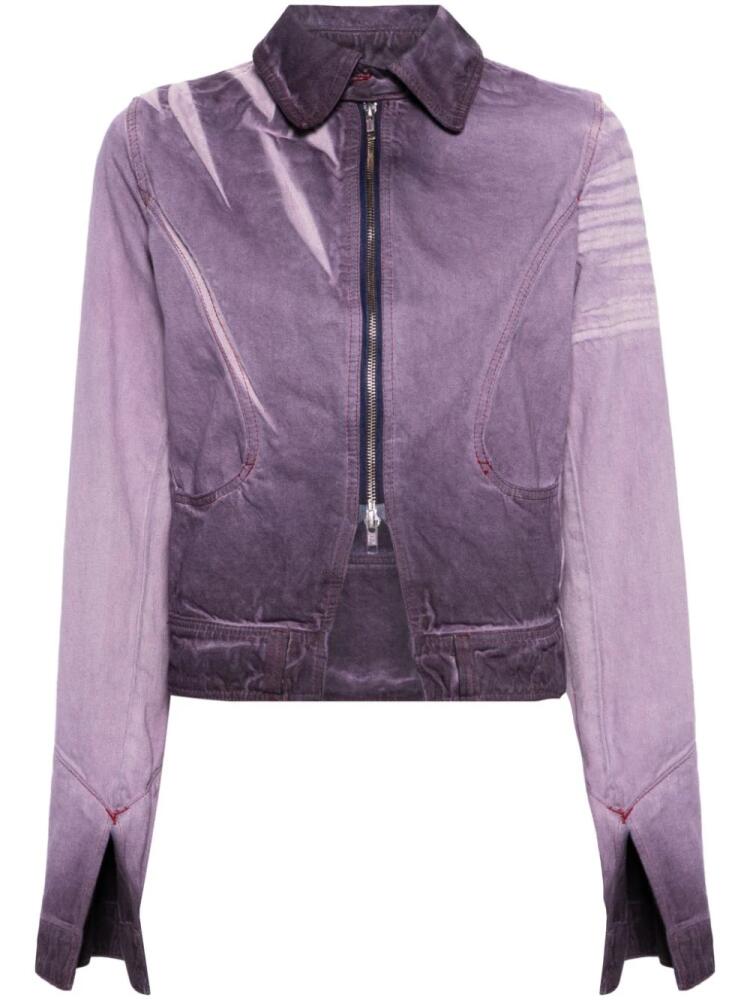 Masha Popova classic-collar denim jacket - Purple Cover