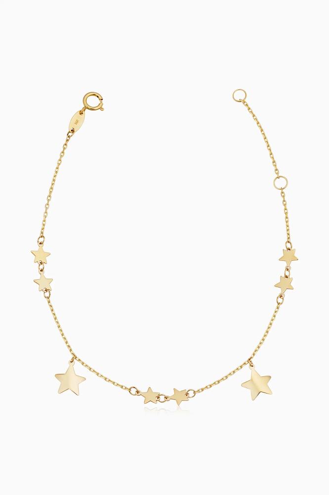 Oradina 14K Yellow Gold Street Star Bracelet Cover