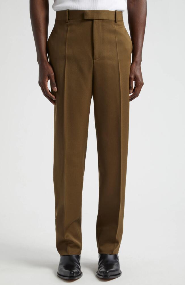 Bottega Veneta Grain de Poudre Satorial Wool Slim Trousers in Liana Cover