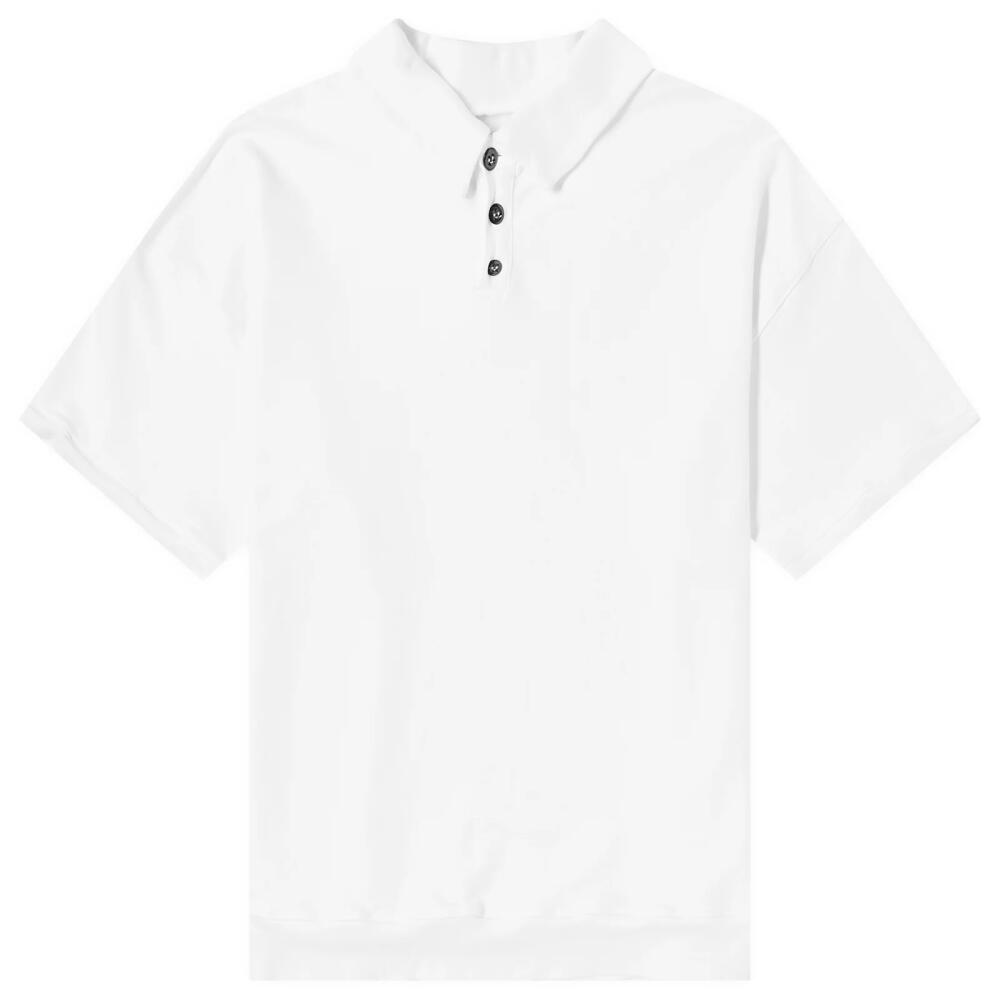 Monitaly Men's French Terry Polo Shirt in White Cover