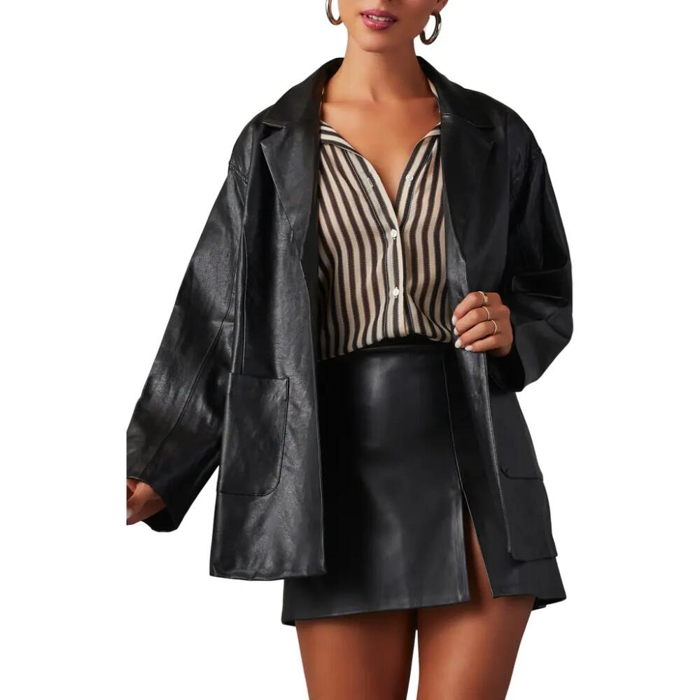 VICI Collection Bryanna Oversize Faux Leather Jacket in Black Cover