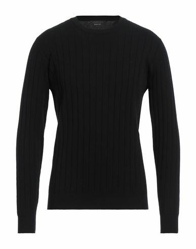 Jeordie's Man Sweater Black Merino Wool, Polyester Cover