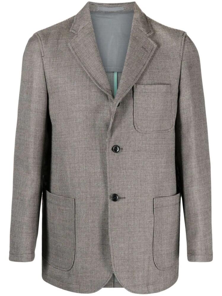 BEAMS PLUS 3B Comfort check-pattern blazer - Grey Cover