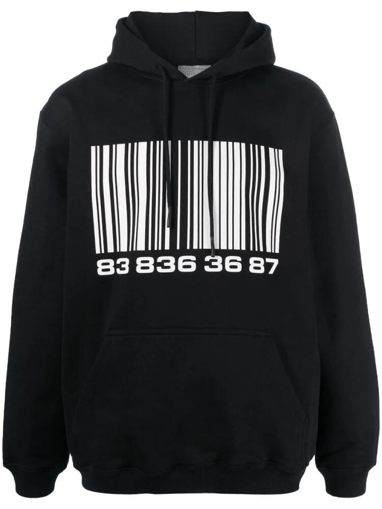 VTMNTS Big-Barcode cotton hoodie - Black Cover