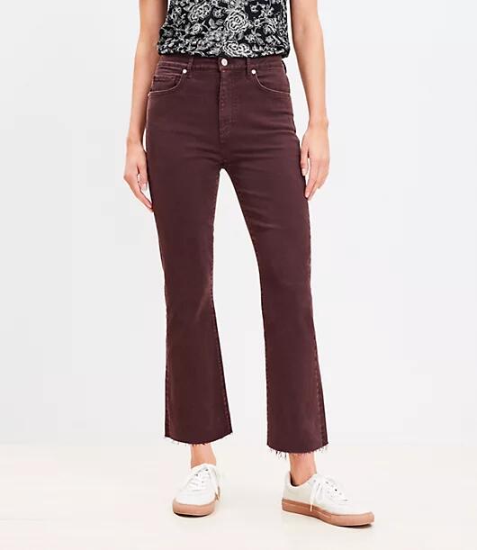 Loft Curvy Fresh Cut High Rise Kick Crop Jeans in Plum Raisin Cover