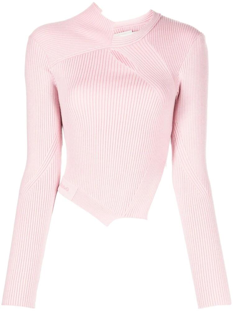 Feng Chen Wang cut-out detailing ribbed-knit jumper - Pink Cover