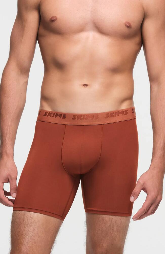 SKIMS 5-Inch Stretch Modal Boxer Briefs in Rust Cover