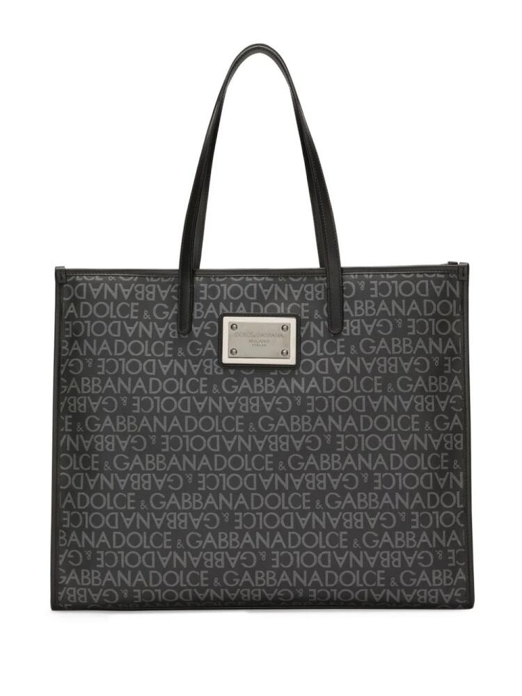 Dolce & Gabbana logo-plaque tote bag - Black Cover