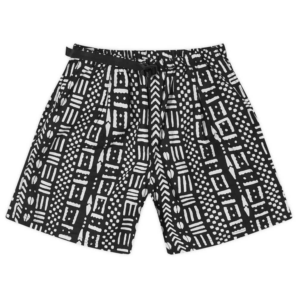 Monitaly Men's Easy Baggy Shorts in African Wax Block Print Oscar Cover