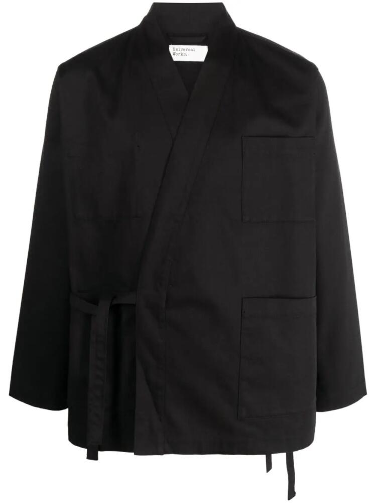 Universal Works Kyoto Work side-tie fastening jacket - Black Cover