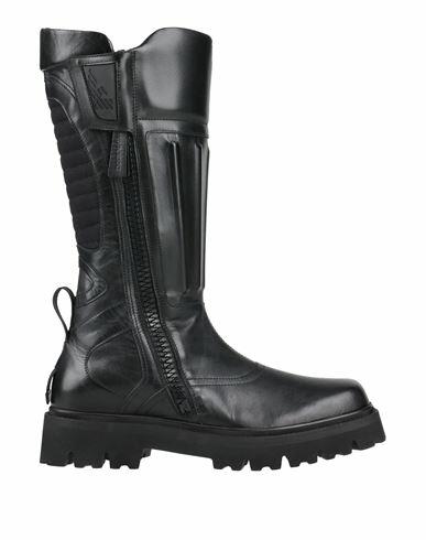 Emporio Armani Man Boot Black Leather, Textile fibers Cover