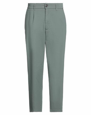 Imperial Man Pants Sage green Cotton, Elastane Cover