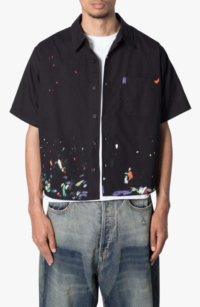 mnml Painter Short Sleeve Button-Up Shirt in Black Cover