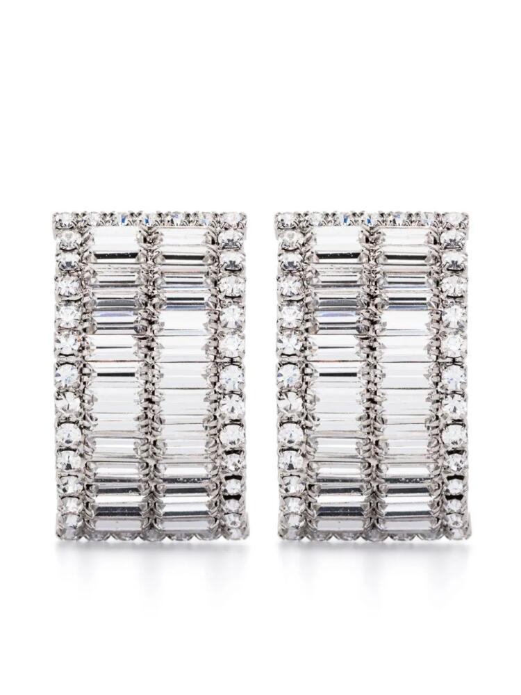 Alessandra Rich baguette-cut crystal earrings - Silver Cover