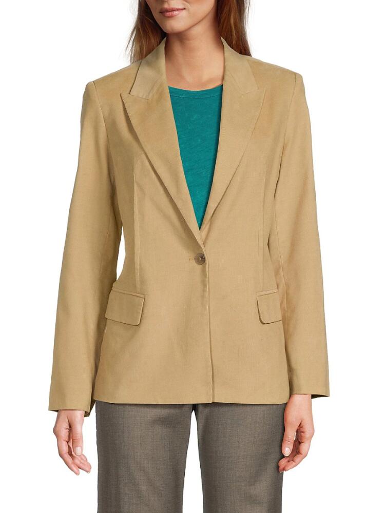 TWP Women's Jill Peak Lapel Blazer - Camel Cover