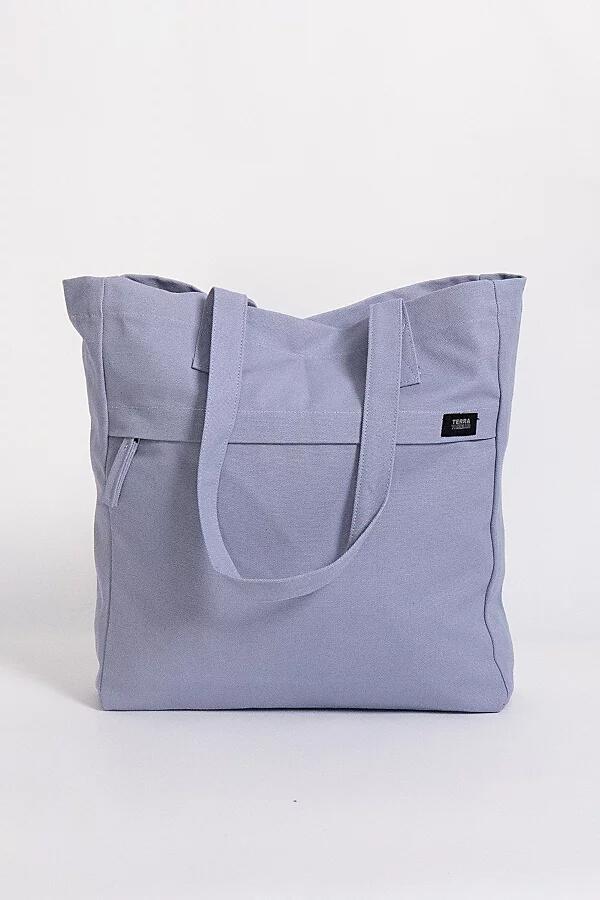 Terra Thread Organic Cotton Multi Pocket Canvas Tote in Lavender Cover