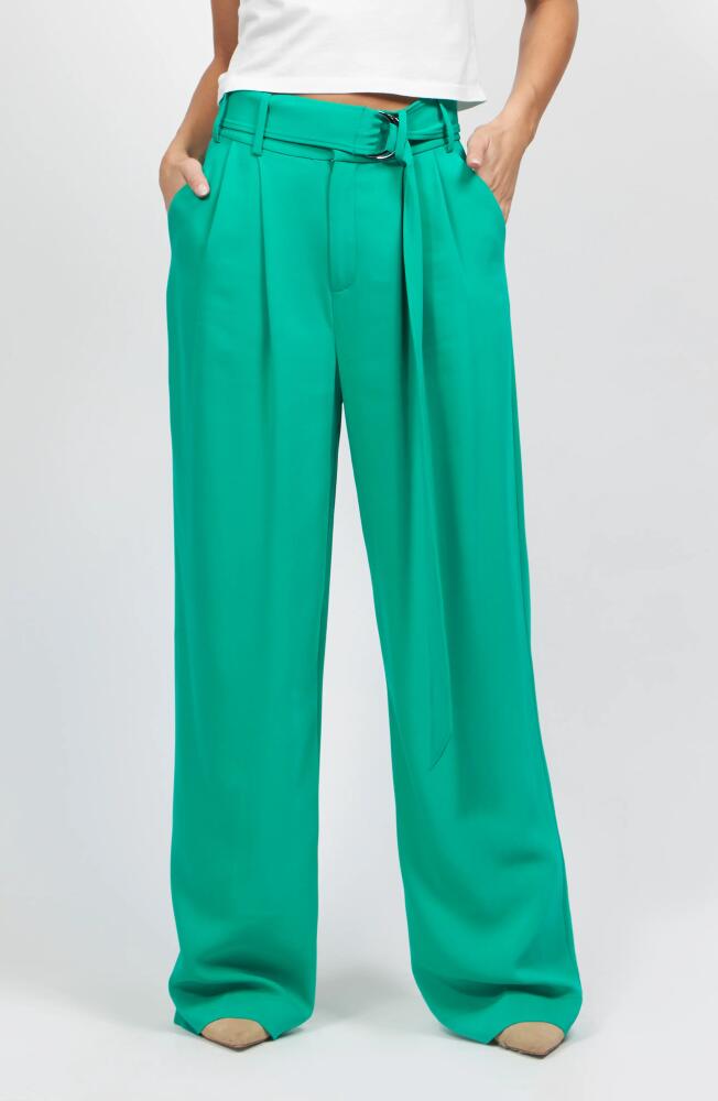 Equipment Armand Belted Wide Leg Pants in Emerald Cover