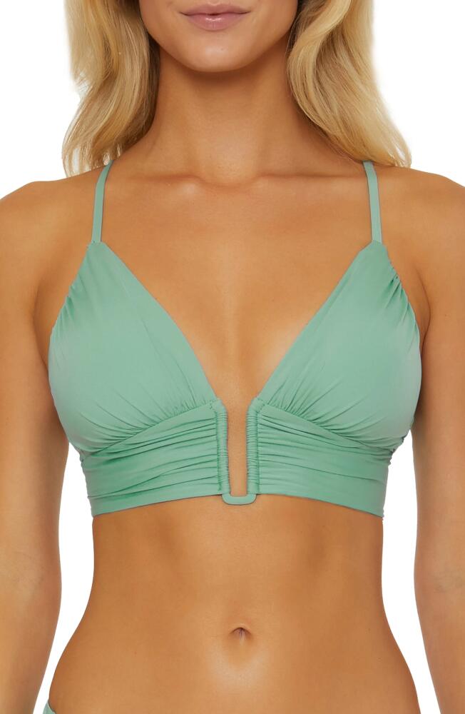 Becca Colorcode U-Wire Shirred Bikini Top in Mineral Cover