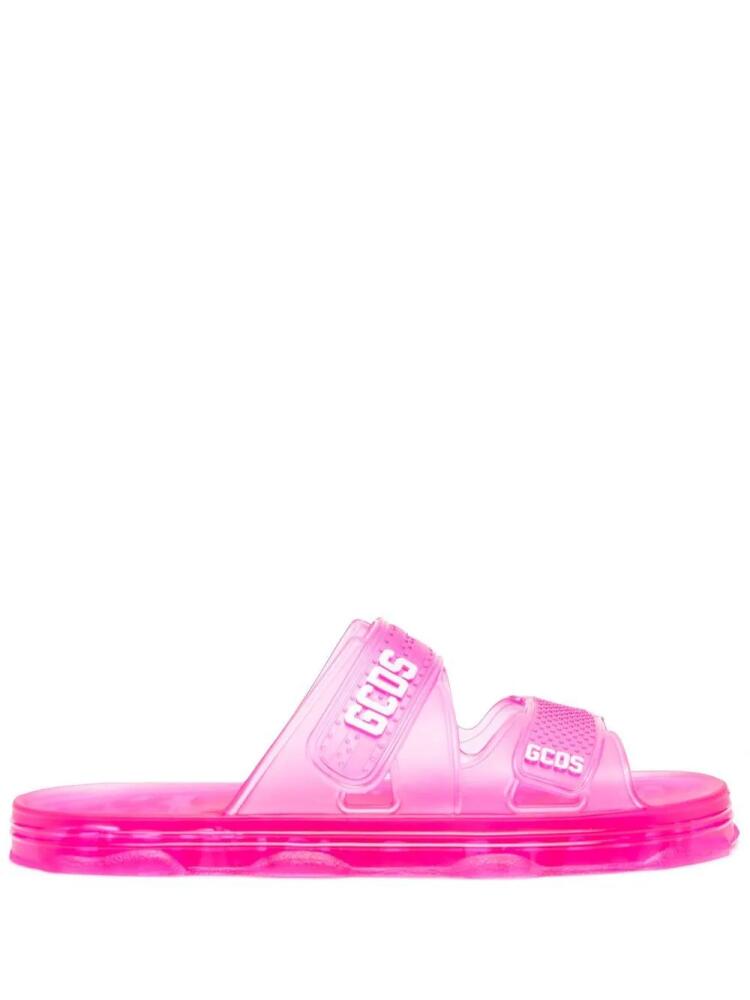 GCDS logo-print flat slides - Pink Cover