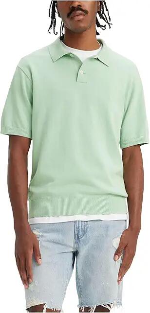 Levi's(r) Premium Sweater Knit Polo (Aqua Foam) Men's Sweater Cover