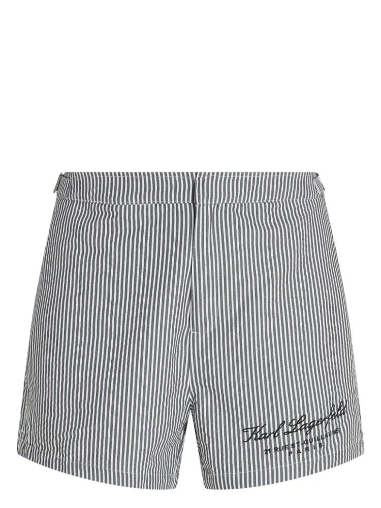 Karl Lagerfeld Hotel Karl striped swim shorts - White Cover